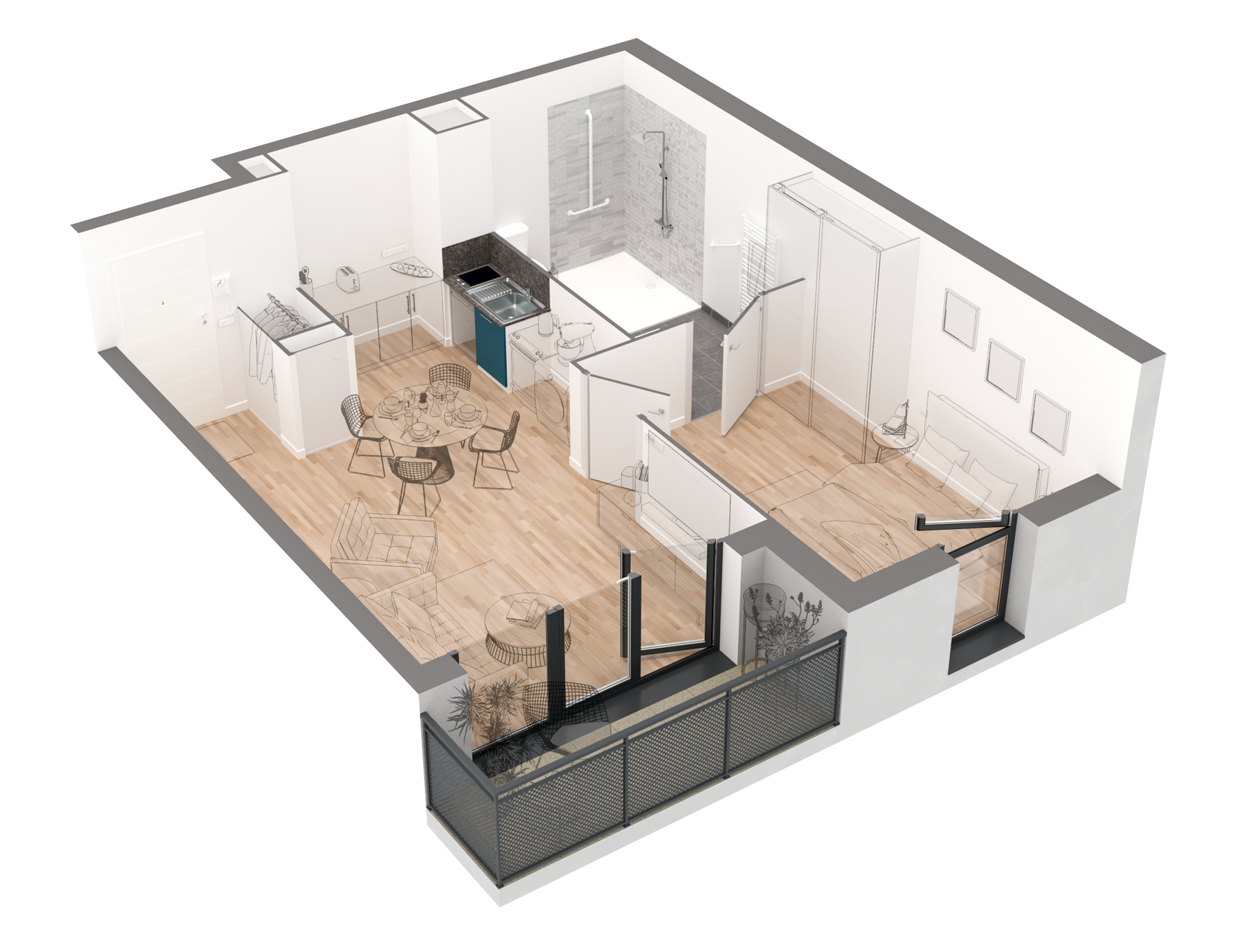 Appartement Demeures de Louise résidence senior intergénérationnelle